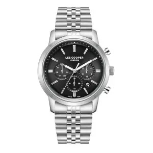 Ανδρικό ρολόι LEE COOPER LC08187.350 με μαύρο καντράν και μπρασελέ.
