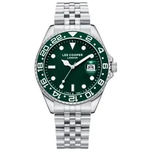 Ανδρικό ρολόι LEE COOPER LC08142.370 με πράσινο καντράν και μπρασελέ.