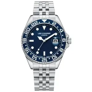 Ανδρικό ρολόι LEE COOPER LC08142.390 με μπλε καντράν και μπρασελέ.