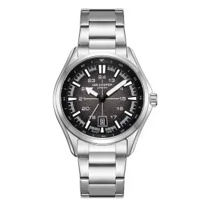 Ανδρικό ρολόι LEE COOPER LC08200.350 με μαύρο καντράν και μπρασελέ.