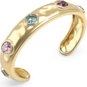 GUESS STEEL MAMOUNIA JUBB05317JWYGMCL Χειροπέδα Χρυσή Με Πολύχρωμες Πέτρες