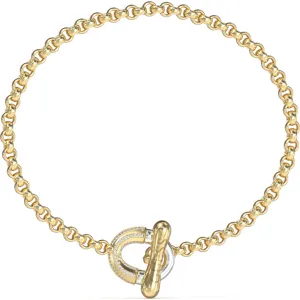 GUESS STEEL MAJORELLE JUBB05372JWYGRHL Βραχιόλι Χρυσό Με Κλειδαριά Δίχρωμη Με Πέτρες