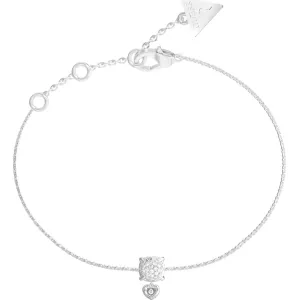 GUESS STEEL L O V E  JUBB05469JWRHL Βραχιόλι Ασημένιο Με Καρδιά Με Πέτρες