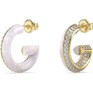 GUESS STEEL G CRYSTAL JUBE05436JWYGWHT U Σκουλαρίκια Δίχρωμα Με Πέτρες