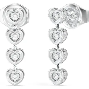 GUESS STEEL L O V E  JUBE05473JWRHT U Σκουλαρίκια Ασημένια Με Καρδιές