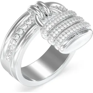 GUESS STEEL GUESS MY SECRET JUBR05408JWRH54 Δαχτυλίδι Ασημένιο Με Λουκετάκι Με Πέτρες