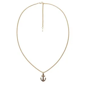 Ανδρικό κολιέ U S POLO JW6061NK Gary με άγκυρα από ανοξείδωτο ατσάλι.