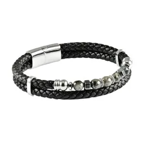 Ανδρικό βραχιόλι U S POLO JW9284BR Bradley από ανοξείδωτο ατσάλι και δέρμα.