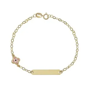 Χρυσό βραχιόλι ταυτότητα με μάτι σταυρό FL37745