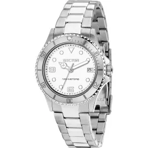 Γυναικείο ρολόι SECTOR 230 R3253161549 από ανοξείδωτο ατσάλι με λευκό καντράν και μπρασελέ.