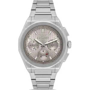 Ανδρικό ρολόι FERRO FM43013A-A4 με γκρι καντράν και μπρασελέ.