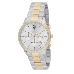 Ανδρικό ρολόι U. S. Polo Assn. USP7247YG HERALD από ανοξείδωτο ατσάλι με ασημί καντράν και ασημί-χρυσό μπρασελέ.