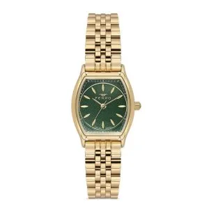 Γυναικείο ρολόι FERRO FL40118A-B6 με πράσινο καντράν και μπρασελέ.