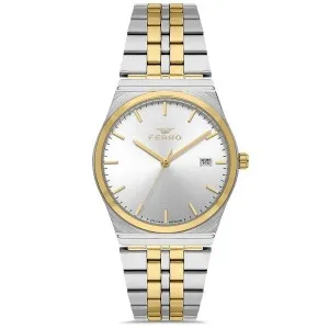 Γυναικείο ρολόι FERRO FL21591AWT-D με ασημί καντράν και μπρασελέ.