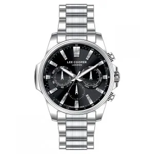 Ανδρικό ρολόι LEE COOPER LC08253.350 με μαύρο καντράν και μπρασελέ.