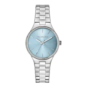 Γυναικείο ρολόι Trussardi R2453172506 T-ESSENZA από ανοξείδωτο ατσάλι με γαλάζιο καντράν και μπρασελέ.