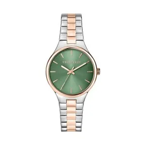 Γυναικείο ρολόι Trussardi R2453172503 T-ESSENZA από ανοξείδωτο ατσάλι με πράσινο καντράν και μπρασελέ.
