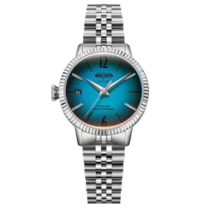 Ρολόι Welder WRC750 από ανοξείδωτο ατσάλι με μπλε καντράν και μπρασελέ.