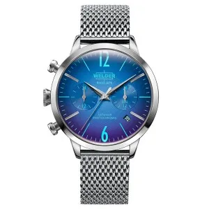 Ρολόι WELDER WWRC615 Moody από ανοξείδωτο ατσάλι με μπλε καντράν και μπρασελέ.