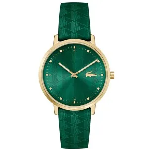 Γυναικείο ρολόι Lacoste 2001355 με πράσινο καντράν και πράσινο δερμάτινο λουράκι.