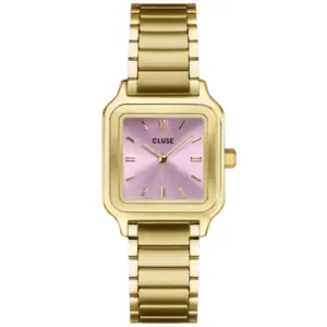 Γυναικείο ρολόι CLUSE CW11819 Gracieuse Petite από ανοξείδωτο ατσάλι με ροζ καντράν και χρυσό μπρασελέ.