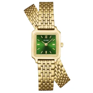 Γυναικείο ρολόι CLUSE CW15504 Gracieuse Mini από ανοξείδωτο ατσάλι με πράσινο καντράν και χρυσό μπρασελέ.