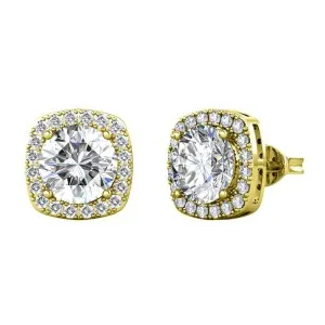 Γυναικεία επιχρυσωμένα σκουλαρίκια Brizzling BME020-G Με Μοϊσανίτη