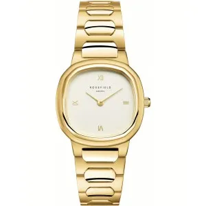 Γυναικείο ρολόι ROSEFIELD ORCGSG-OR01 Gaia Creme με χρυσό καντράν και μπρασελέ.