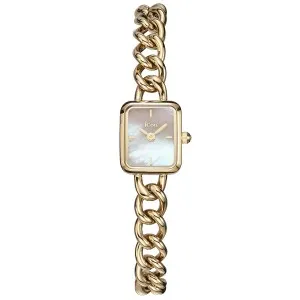 Γυναικείο ρολόι JCOU JU19084-4 Lyra από ανοξείδωτο ατσάλι με φίλντισι καντράν και χρυσό μπρασελέ.