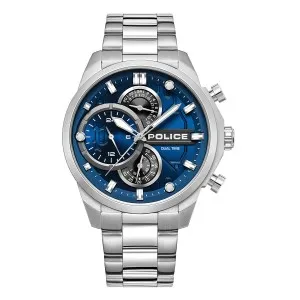 Ρολόι POLICE PEWGK0039207 REACTOR από ανοξείδωτο ατσάλι με μπλε καντράν και μπρασελέ.