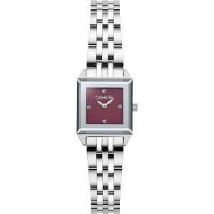 Γυναικείο ρολόι BREEZE 612531.9 Impress από ανοξείδωτο ατσάλι με μπορντώ καντράν και μπρασελέ.