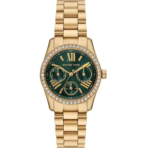 Γυναικείο ρολόι Michael Kors MK4924 Lexington από ανοξείδωτο ατσάλι με πράσινο καντράν και χρυσό μπρασελέ.