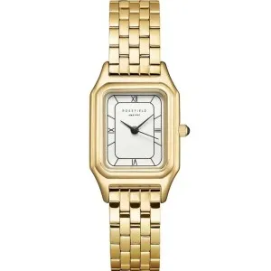 Γυναικείο ρολόι Rosefield OCWGSG-OC01 Ivy με λευκό καντράν και χρυσό μπρασελέ.