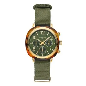 Γυναικείο ρολόι VOGUE 614941 Colette από ανοξείδωτο ατσάλι με πράσινο καντράν και πράσινο υφασμάτινο λουράκι.