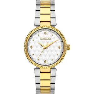 Γυναικείο ρολόι BREEZE 712341.1 Bossy Zircons από ανοξείδωτο ατσάλι με λευκό καντράν και μπρασελέ.