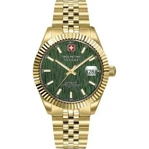 Ανδρικό ρολόι SWISS MILITARY HANOWA SMWGL0005412 MASTER DILIGENTER Automatic με πράσινο καντράν και μπρασελέ.
