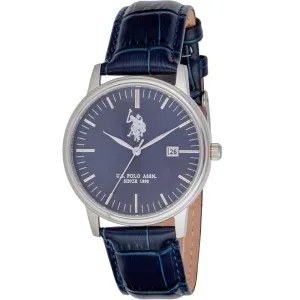 Ρολόι U. S. Polo Assn. USP7335BL Miles με μπλε καντράν και μπλε δερμάτινο λουράκι.