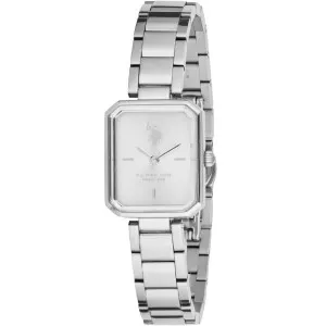 Γυναικείο ρολόι U. S. Polo Assn Gemma USP8438ST από ανοξείδωτο ατσάλι με ασημί καντράν και μπρασελέ.