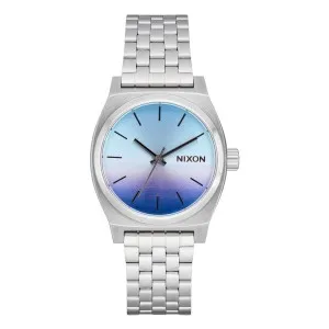 Γυναικείο ρολόι NIXON A1130-5357-00 Time Teller από ανοξείδωτο ατσάλι με γαλάζιο-μπλε καντράν και ασημί μπρασελέ.