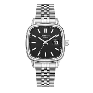 Ανδρικό ρολόι LEE COOPER LC08306.350 με μαύρο καντράν και μπρασελέ.