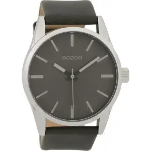 Ρολόι OOZOO C9628 Timepieces Xl με Γκρί Δερμάτινο Λουράκι