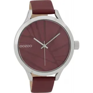 Ρολόι OOZOO C9682 Timepieces Xl με Μπορντό Δερμάτινο Λουράκι