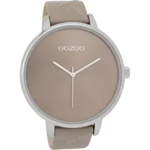 Ρολόι OOZOO C9718 Timepieces Xxl με Καφέ Δερμάτινο Λουράκι