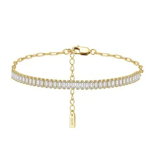 Βραχιόλι ριβιέρα Jooliete από επιχρυσωμένο ασήμι 925 και πέτρες ζιργκόν BRSB215