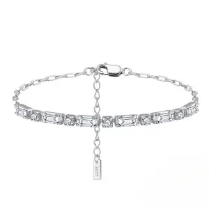 Βραχιόλι ριβιέρα Jooliete από επιπλατινωμένο ασήμι 925 και πέτρες ζιργκόν BRSB214P