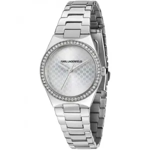 Γυναικείο ρολόι KARL LAGERFELD HAMBURG R0553105509 από ανοξείδωτο ατσάλι με ασημί καντράν και ασημί μπρασελέ.