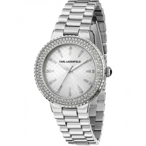 Γυναικείο ρολόι KARL LAGERFELD KAISER R0553104502 από ανοξείδωτο ατσάλι με ασημί καντράν και ασημί μπρασελέ.