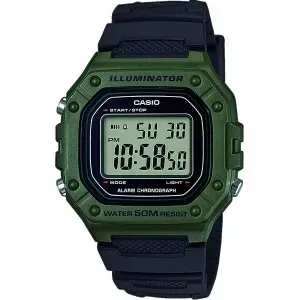 Ρολόι CASIO W-218H-3AVEF Collection με Χρονογράφο και με Μαύρο Πλαστικό Λουράκι