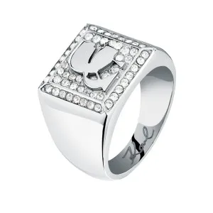 KARL LAGERFELD CHARMS KLAYD280-No 18 Γυναικείο Δαχτυλίδι Ασημένιο Με Λογότυπο Με Πέτρες