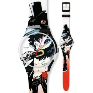 Ρολόι SWATCH SUOZ111 Art-Hiroyuki Matsuura Crowha με Πολύχρωμο Καουτσούκ Λουράκι
